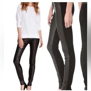 VINCE. Black Leather and Suede Leggings Size XS Like New!